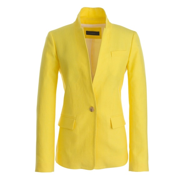 J. Crew Jackets & Blazers - J. Crew #B8430 Lemon Yellow Linen Regents Blazer